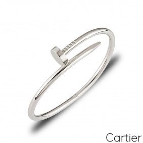 Cartier White Gold Plain Juste Un Clou Bracelet Size 19 B6048319 Cartier White Gold Plain Juste Un Clou Bracelet Size 19 B6048319